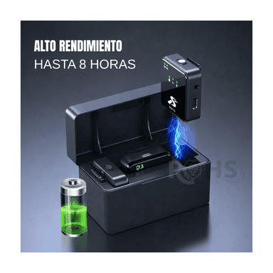 PACK 2 MICRÓFONOS SOLAPERO INALÁMBRICO DUAL 4 EN 1 SX63 CON CANCELACIÓN DE RUIDO ALTA SENSIBILIDAD - 5