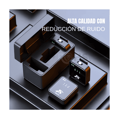 PACK 2 MICRÓFONOS SOLAPERO INALÁMBRICO DUAL 4 EN 1 SX63 CON CANCELACIÓN DE RUIDO ALTA SENSIBILIDAD - 6