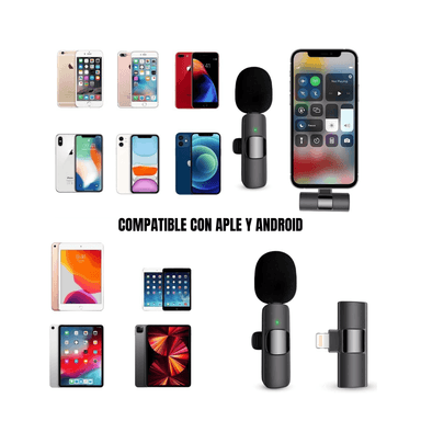 PACK 2 MICRÓFONOS INALÁMBRICO 2 EN 1 PARA IPHONE Y ANDROID  K11 - 5