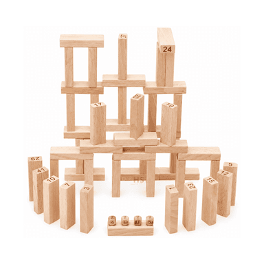 JUEGO DE BLOQUES TIPO JENGA DE MADERA NUMERADO 54 PIEZAS CON DADOS EDUCATIVO - 2