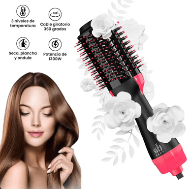 CEPILLO ROSADO DE CABELLO ONE STEP SECA PEINA ALISA Y DA VOLUMEN