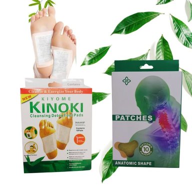 KINOKI PARCHES DESINTOXICANTE PARA PIES Y PARCHES PARA ALIVIO CERVICAL