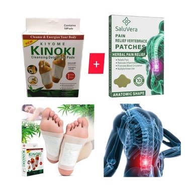 KINOKI PARCHES DESINTOXICANTE PARA PIES Y PARCHES PARA ALIVIO LUMBAR