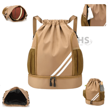 MOCHILA DEPORTIVA BEIGE MULTIFUNCIONAL RESISTENTE UNISEX - 1