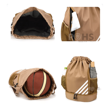 MOCHILA DEPORTIVA BEIGE MULTIFUNCIONAL RESISTENTE UNISEX - 4