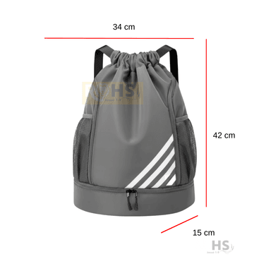 MOCHILA DEPORTIVA GRIS MULTIFUNCIONAL RESISTENTE UNISEX - 3