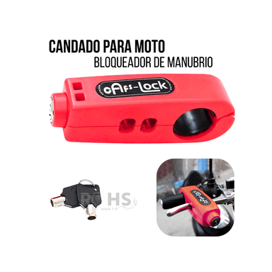 CANDADO ANTIRROBO PARA ACELERADOR DE MOTO ROJO - 1
