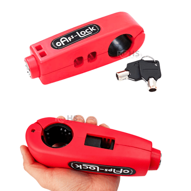 CANDADO ANTIRROBO PARA ACELERADOR DE MOTO ROJO - 5
