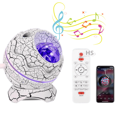 PROYECTOR GALAXY DE CIELO ESTRELLADO MODELO HUEVO DE DINOSAURIO CON BLUETOOTH - 6