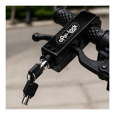 CANDADO ANTIRROBO PARA ACELERADOR DE MOTO NEGRO - 4