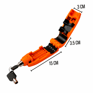 CANDADO ANTIRROBO PARA ACELERADOR DE MOTO NARANJA - 7