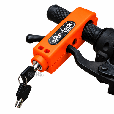 PACK X2 CANDADOS ANTIRROBO PARA ACELERADOR DE MOTO NARANJA - 6