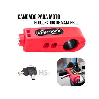 CANDADO ANTIRROBO PARA ACELERADOR DE MOTO ROJO - 1