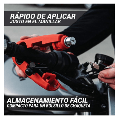 CANDADO ANTIRROBO PARA MOTO – BLOQUEO DE ACELERADOR ROJO - 3
