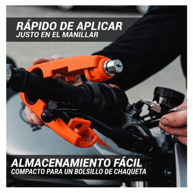 CANDADO ANTIRROBO PARA ACELERADOR DE MOTO NARANJA - 3