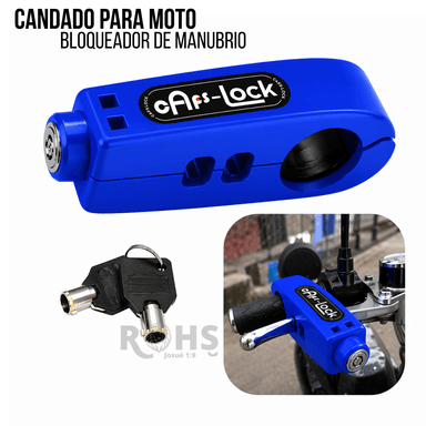CANDADO ANTIRROBO PARA ACELERADOR DE MOTO AZUL - 1