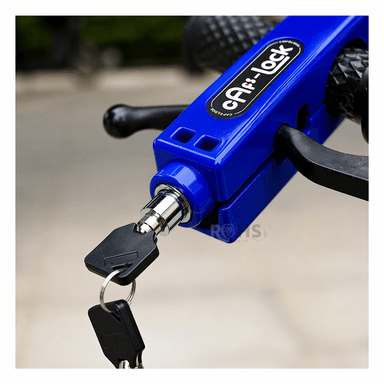 CANDADO ANTIRROBO PARA ACELERADOR DE MOTO AZUL - 2