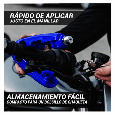 CANDADO ANTIRROBO PARA ACELERADOR DE MOTO AZUL - 3
