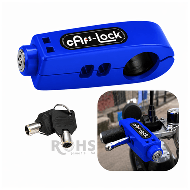 PACK X2 CANDADOS ANTIRROBO PARA ACELERADOR DE MOTO AZUL - 5
