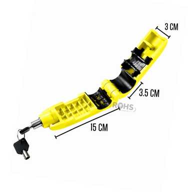 CANDADO ANTIRROBO PARA ACELERADOR DE MOTO AMARILLO - 5