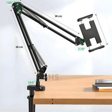 PACK 2 BRAZO DE ESCRITORIO AJUSTABLE PARA CELULAR Y MICRÓFONO CON SOPORTE FIJO Y ROTACIÓN FLEXIBLE - 2