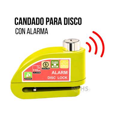 CANDADO ANTIRROBO PARA ACELERADOR DE MOTO AMARILLO - MÁXIMA SEGURIDAD - 1