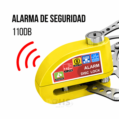 CANDADO ANTIRROBO PARA ACELERADOR DE MOTO AMARILLO - MÁXIMA SEGURIDAD - 4