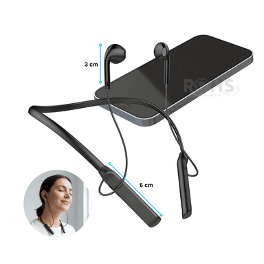 PACK 2 AUDÍFONOS BLUETOOTH INALÁMBRICOS DEPORTIVOS MZ-101 CON REDUCCIÓN DE RUIDO NEGRO - 3