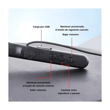 PACK 2 AUDÍFONOS BLUETOOTH INALÁMBRICOS DEPORTIVOS MZ-101 CON REDUCCIÓN DE RUIDO NEGRO - 5