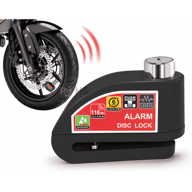 CANDADO DE DISCO PARA MOTO CON ALARMA 110DB NEGRO - MÁXIMA SEGURIDAD - 1