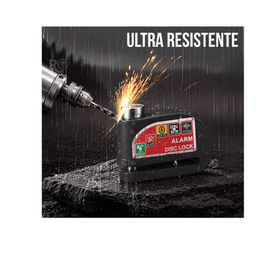 PACK X2 CANDADOS PARA DISCO DE MOTO CON ALARMA 110DB ANTIRROBO NEGRO - 5