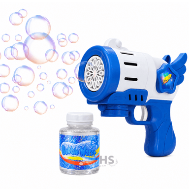 PISTOLA DE BURBUJAS AZUL AUTOMÁTICA INCLUYE LÍQUIDO JUGUETE INFANTIL - 1