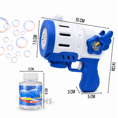PISTOLA DE BURBUJAS AZUL AUTOMÁTICA INCLUYE LÍQUIDO JUGUETE INFANTIL - 2