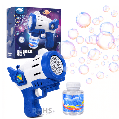PISTOLA DE BURBUJAS AZUL AUTOMÁTICA INCLUYE LÍQUIDO JUGUETE INFANTIL - 4