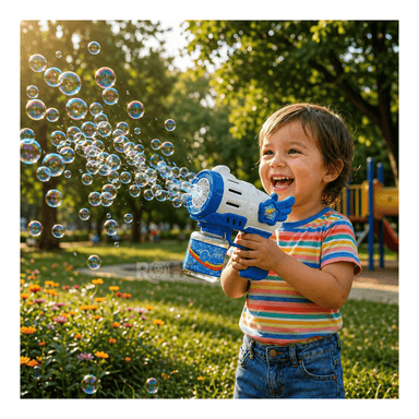 PISTOLA DE BURBUJAS AZUL AUTOMÁTICA INCLUYE LÍQUIDO JUGUETE INFANTIL - 5