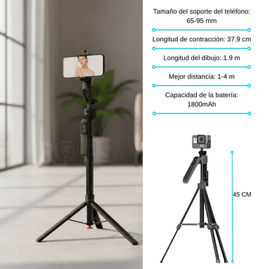 TRÍPODE CON SENSOR DE MOVIMIENTO Y ROTACIÓN 360° - 3