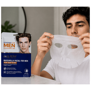 SET DE 10 MASCARILLAS FACIALES PARA HOMBRE DR LA ROSA - 2