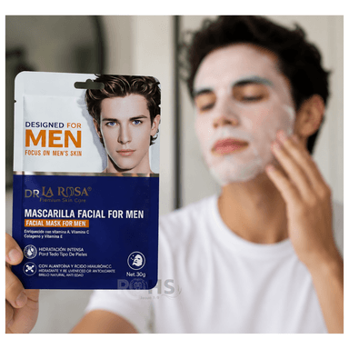 SET DE 10 MASCARILLAS FACIALES PARA HOMBRE DR LA ROSA - 3