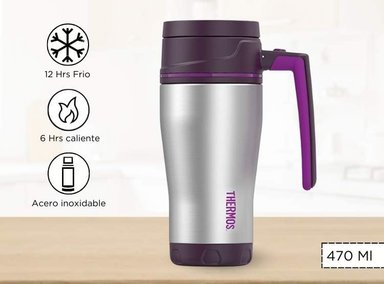 TAZA TÉRMICA THERMOS ASTO ACERO INOXIDABLE 470ML MORADO