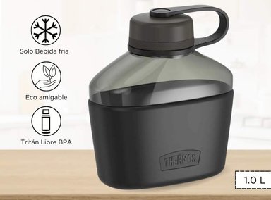 TOMATODO THERMOS CANTINFLORA 1.0L DEPORTIVO GUARDIAN NEGRO