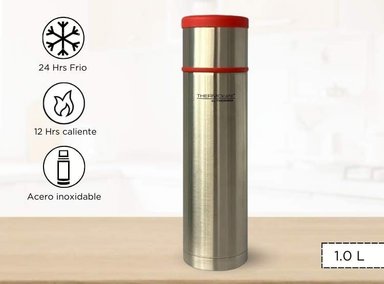 TERMO THERMOS EVERY ACERO INOXIDABLE 1.0L BEBIDA ROJO