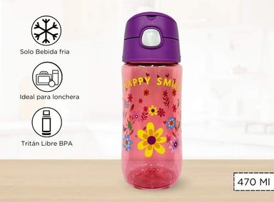 TOMATODO THERMOS 470ML NIÑOS CON DISEÑO FLORES
