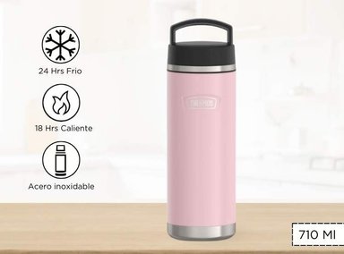TERMO THERMOS ICON ACERO INOXIDABLE 710ML BEBIDA ROSADO