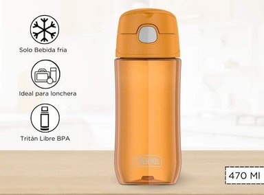 TOMATODO THERMOS FUN 470ML NIÑOS NARANJA