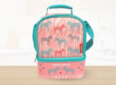 LONCHERA THERMOS DISEÑO FUCSIA TERMICA PARA NIÑOS CON ZEBRA 2