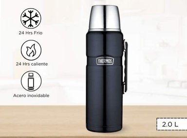 TERMO THERMOS KING ACERO INOXIDABLE 2.0L BEBIDA AZUL