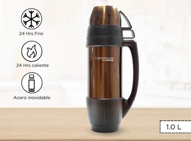 TERMO THERMOS ACERO INOXIDABLE 1.2L BEBIDA 2 TAZA CAFÉ