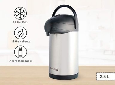 TERMO SIFÓN THERMOS AIR PUMP POT ACERO 2.50L GRIS