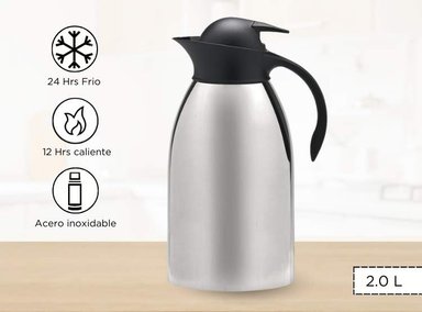JARRA TERMICA CARAFE 2.0 LT PLATEADO
