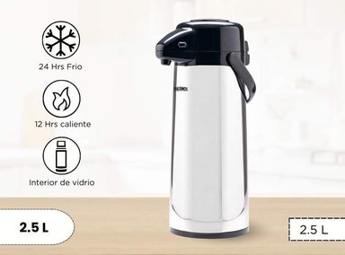 TERMO SIFÓN THERMOS AIR PUMP POT 2.50L PUMP POT ACABADO ESPEJO